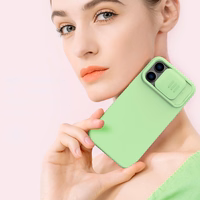 Nillkin CamShield Silky Silikoninis dėklas iPhone 14 Pro Max silikoninis dėklas su kameros apsauga mėlynas