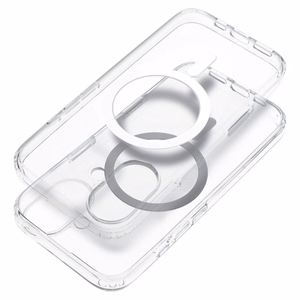 „Clear Mag Cover Elite STR“ dėklas, skirtas „iPhone 17 Pro / 18 Pro“, suderinamas su „MagSafe“, iš negelstančios medžiagos, su „Camera Control“ mygtuku – skaidrus