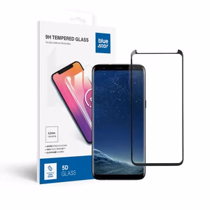 Apsauginis stiklas Blue Star - SAMSUNG Galaxy S8 Full Face (pilnas klijavimas su rėmeliu, dėklui draugiškas) juodas