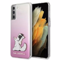 Karl Lagerfeld Choupette Fun dėklas Samsung Galaxy S21+ - Rožinis
