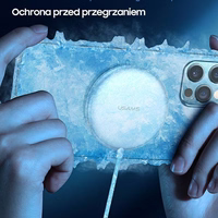 USAMS Belaidis įkroviklis US-CD160 magneticW2 15W aliumininė iPhone 12 series sidabrinis CD160DZ01