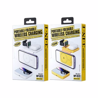 WEKOME WP-U172 - 3-in-1 belaidis įkroviklis with MagSafe iPhone, Apple Watch, and AirPods + Mirror (geltonas)