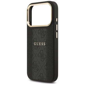 Guess 4G Stripe Magnetinis dėklas telefonui iPhone 17 Pro - juoda