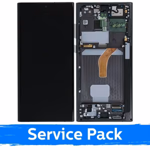 Ekranas skirtas Samsung S908 S22 Ultra su rėmeliu / Phantom Black / (Service Pack)