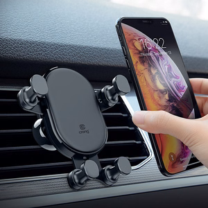 Гравитационный автомобильный держатель Crong Gravity Auto-Lock для телефонов 4.7–6.5", чёрный