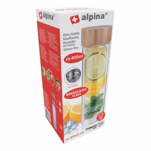 Alpina dvisienė stiklinė termo gertuvė, 450 ml