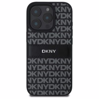 DKNY tekstūrinio rašto dryžuotas dėklas telefonui iPhone 16 Pro Max - juodas