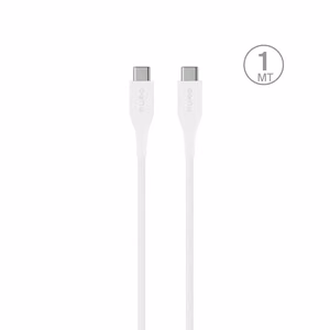 Puro Plain USB-C - USB-C 2A 1m kabelis - baltas