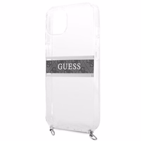 Guess GUHCP13SKC4GBSI iPhone 13 mini 5.4" Permatomas kietas dėklas 4G Pilkas Dirželis Sidabrinė Grandinė