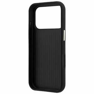 Guess Grained & Big Resin Logo dėklas iPhone 18 Pro Max / 17 Pro Max – juodas