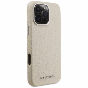 Karl Lagerfeld FW Stamped Karl MagSafe Dėklas iPhone 16 Pro - smėlio