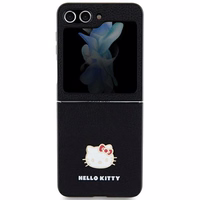 Hello Kitty Metal Logo Kitty Head dėklas Samsung Galaxy Z Flip 5 - juodas