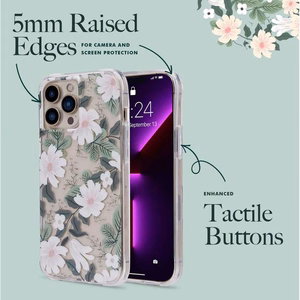 Rifle Paper Clear dėklas, skirtas iPhone 14 Pro Max, „Willow“ rašto