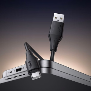 Kabelis silikoninis USB A į USB C Hoco 3A 1 m X124 - juodas