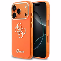 Guess IML 4G Script Metal Dėklas for iPhone 17 Pro - oranžinis