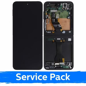 LCD ekranas skirtas Samsung Z F741 Flip 6 su rėmeliu / juodas / (Service Pack)