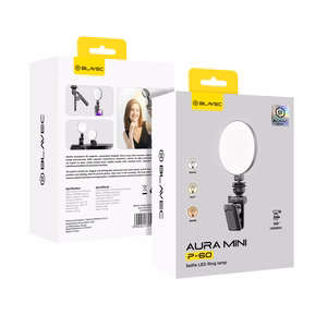 Blavec Selfie Ring lempa Aura Mini LED P-60 spaustukė (LPP60-KLB) juoda
