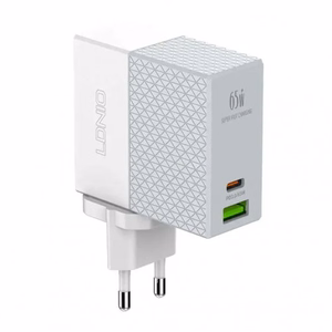 Įkroviklis LDnio A2620C baltas 65W (PD / QC3.0) + Type-C / Type-C 100cm laidas