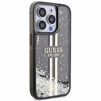 Guess Liquid Glitter Gold Stripes dėklas iPhone 15 Pro Max - juodas