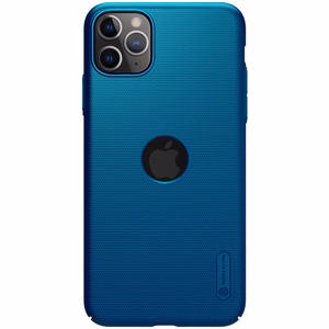 Nillkin Super Frosted Shield dėklas, skirtas Apple iPhone 11 Pro Max, su išpjova logotipui, povo mėlynas