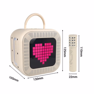 Blavec nešiojama Bluetooth garso kolonėlė WS-09 Karaoke Fun - 10W su 2 mikrofonais ir ekranu (WS09-2MBE) smėlio