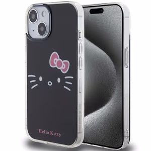 Hello Kitty IML Kitty Face dėklas telefonui iPhone 15 - juodas