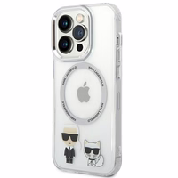 Karl Lagerfeld KLHMP14XHKCT iPhone 14 Pro Max 6.7 "kietasis dėklas skaidrus / skaidrus Karl & Choupette aliuminis Magnetinis