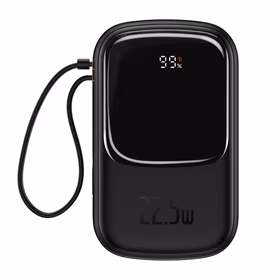Baseus išorinė baterija 20000mAh Qpow Pro - USB + Type C - PD 22,5W su Type C kabeliu (PPQD060301) juoda
