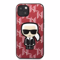 Karl Lagerfeld KLHCP13MPMNIKPI iPhone 13 6.1" kietas dėklas raudonas/raudonas Monograma Ikonik Pleistras
