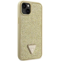GUESS dėklas IPHONE 13 / 14 / 15 GUHCP14SHDGTPD (Rhinestone trikampis) auksinis