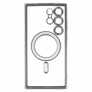 Dėklas telefonui metalinis magnetinis Samsung Galaxy S24 sidabrinis