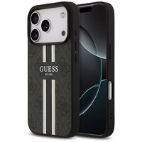 GUESS dėklas telefonui IPHONE 17 Pro, suderinamas su MagSafe GUHMP17LP4RPSK (4G Printed Stripes), juodas