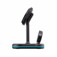 Tech-Protect QI15W-A27 3-in-1 indukcinis įkroviklis su MagSafe stovu išmaniajam telefonui / Apple Watch / AirPods - juodas