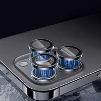 Grūdintas stiklas Tel Protect 3D objektyvo apsaugai ant kameros iPhone 16 Pro/16 Pro Max juodi (lęšiai 3 vnt.)