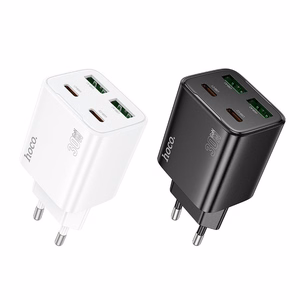 Phone charger Hoco 2 x USB C + 2 x USB A QC3.0 PD 3A 30W N56 white