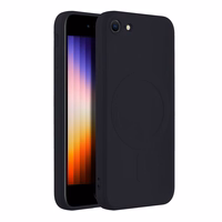 SILICONE MAG COVER dėklas telefonui, suderinamas su MagSafe, IPHONE 7 / 8 / SE 2020 / SE 2022, juodas