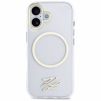 Karl Lagerfeld IML KL Script Logo MagSafe Dėklas for iPhone 17 - skaidrus