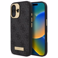 Guess 4G Logotipas Magnetinis dėklas telefonui iPhone 16 Plus - juodas