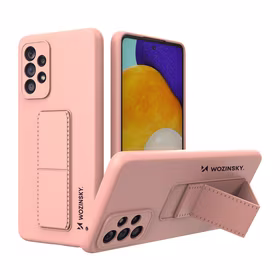 Wozinsky Kickstand Case silikoninis dėklas su stovu Samsung Galaxy A73 rožinis