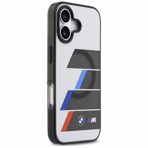 BMW M IML Metaliniai mygtukai su trispalvėmis linijomis "MagSafe" dėklas "iPhone 17" - pilkas