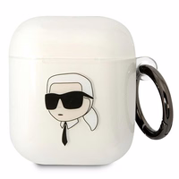 Karl Lagerfeld KLA2HNIKTCT AirPods 1/2 dėklas permatomas Karl`s Head