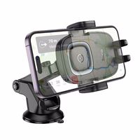 Automobilio telefono laikiklis indukcinis Hoco 15W centrinė konsolė HW32 juodas