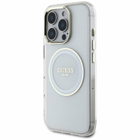 Guess IML Metal Colored Circle Classic Logo Magnetinis dėklas telefonui iPhone 16 Pro Max - baltas