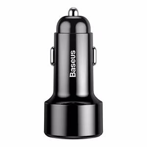 Įkroviklis automobilinis Baseus Series su LED ekranu ir 2 USB Quick Charge 45W juodas CCMLC20C-01