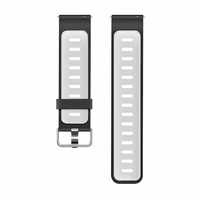 Beline dirželis Watch 22mm Double Color Silicone juodas-baltas box