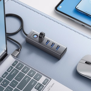 Hub Orico PDD4U-U3 4x USB-A 3.0 - pilkas
