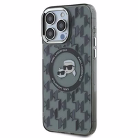 Karl Lagerfeld IML Monograma Karl & Choupette Head MagSafe dėklas iPhone 15 Pro Max - juodas