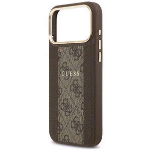 Guess 4G Stripe Magnetinis dėklas telefonui iPhone 17 Pro Max - ruda