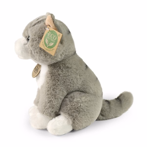 Rappa Soft Collection ekologiškas tikroviškas pliušinis žaislas – sėdinti pilka katė, 23 cm