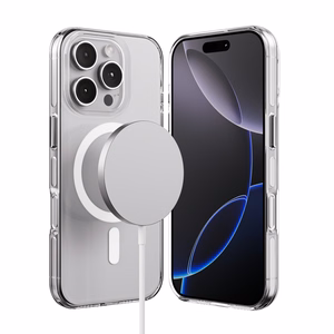 Crong Clear MAG Pro MagSafe dėklas, skirtas iPhone 16 Pro, skaidrus